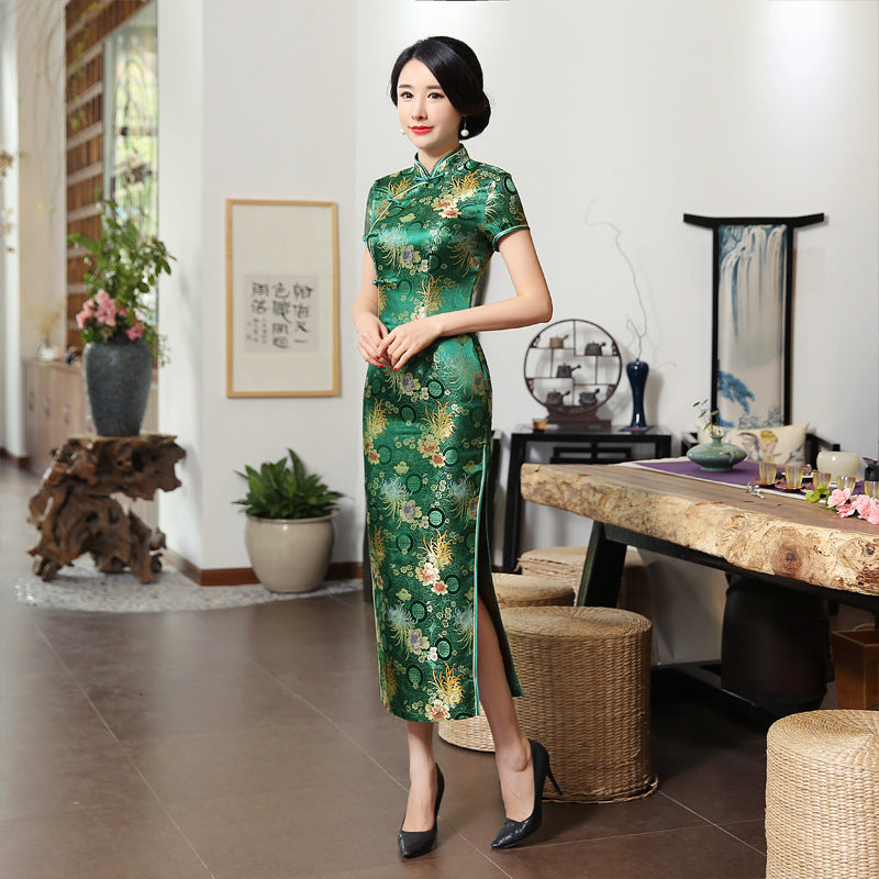 Chrysanthemum long cheongsam skirt