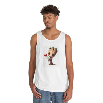 Cute Groot Love Tank Top for Fans, Unisex Tank, Summer Apparel, Gift for Friends, Eco-friendly Fashion, Everyday Wear