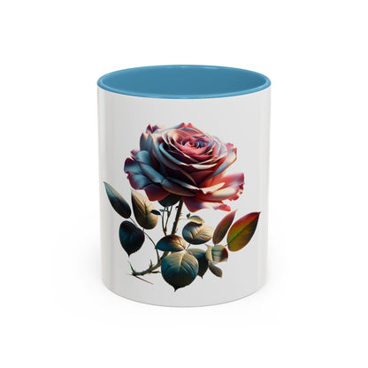 Elegant Rose Accent Coffee Mug - Floral Gift for Tea Lovers, Home Decor, Mother's Day, Valentine's Day, Office Supplies