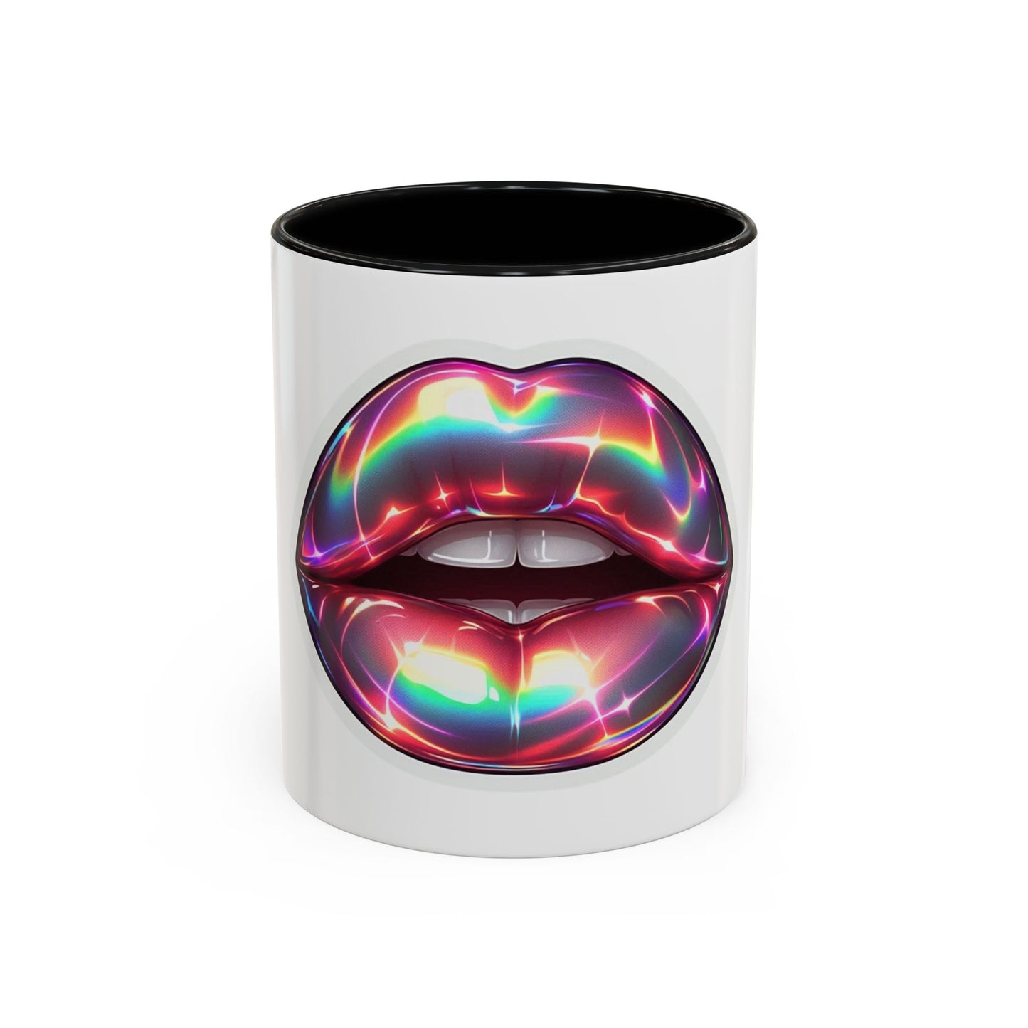 Glossy Lip Art Coffee Mug | Rainbow Kiss Design | Unique Gift for Her, Coffee Lovers, Birthday, Valentine's Day