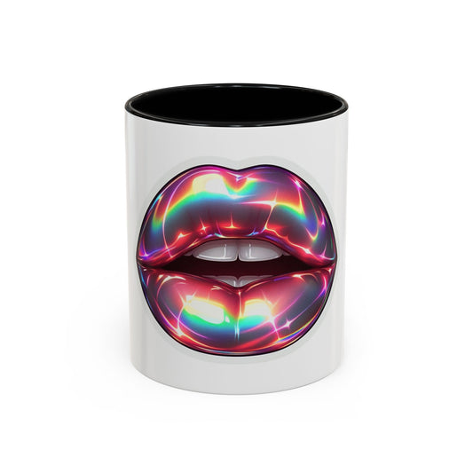 Glossy Lip Art Coffee Mug | Rainbow Kiss Design | Unique Gift for Her, Coffee Lovers, Birthday, Valentine's Day