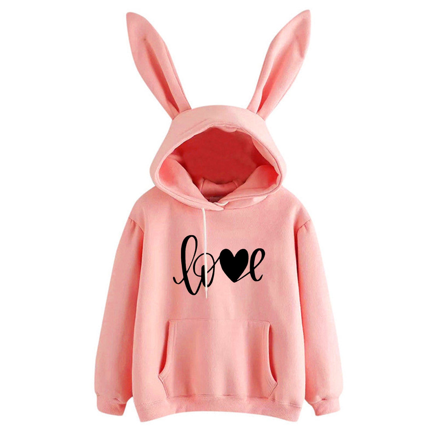 Hooded Sweater Love Loose Casual Top