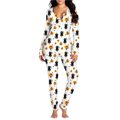 Halloween Jumpsuit Long Sleeve Women's Cos Clothing