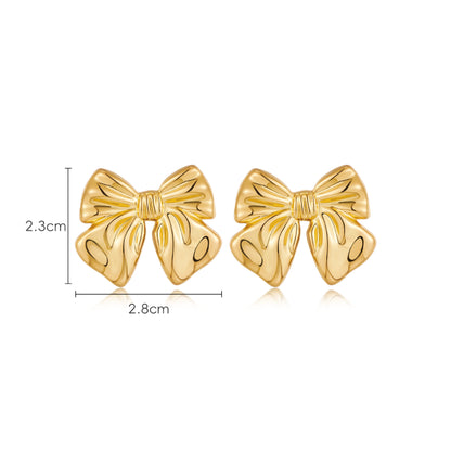 Bow Earrings Copper Plating 18K