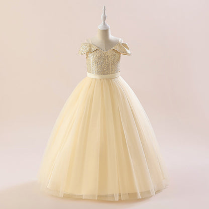 Children Straps Sequined Puffy Princess Tulle Skirt