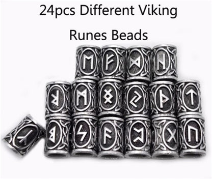 Set Of Viking Rune Beard Beads