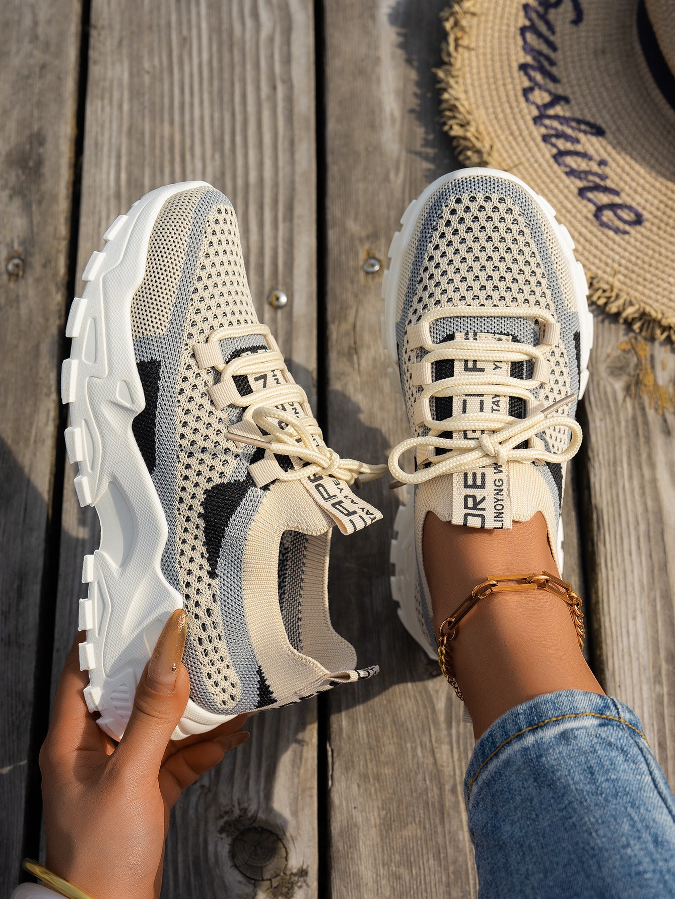 Women's Breathable Lace-up Sneakers Walking Running Casual Shoes