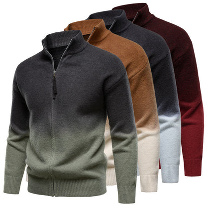 Men's  Collar Zipper Sweater