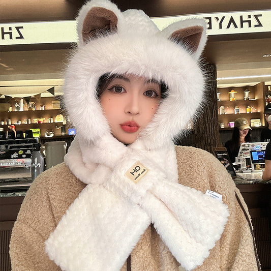 Winter Cute Furry Fox Ear Hat