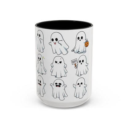 Halloween Ghost Accent Coffee Mug - Fun Ghost Design for Spooky Season, Cute Mug for Halloween Decor, Gift for Friends, Fun Halloween Party