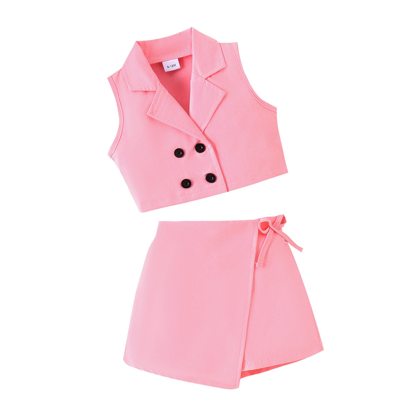 Girl's Candy Color Vest Suit Top Skirt Suit