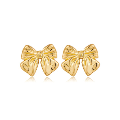 Bow Earrings Copper Plating 18K