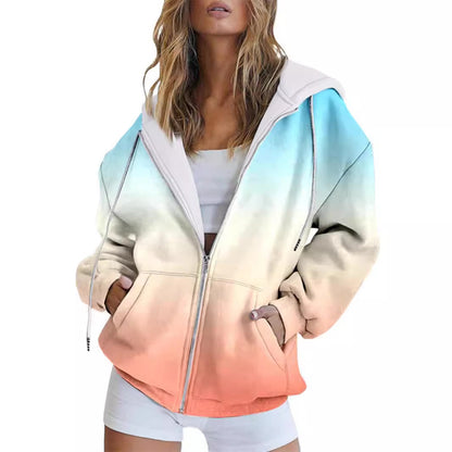 Casual Zipper Hoodie Women's Sweater