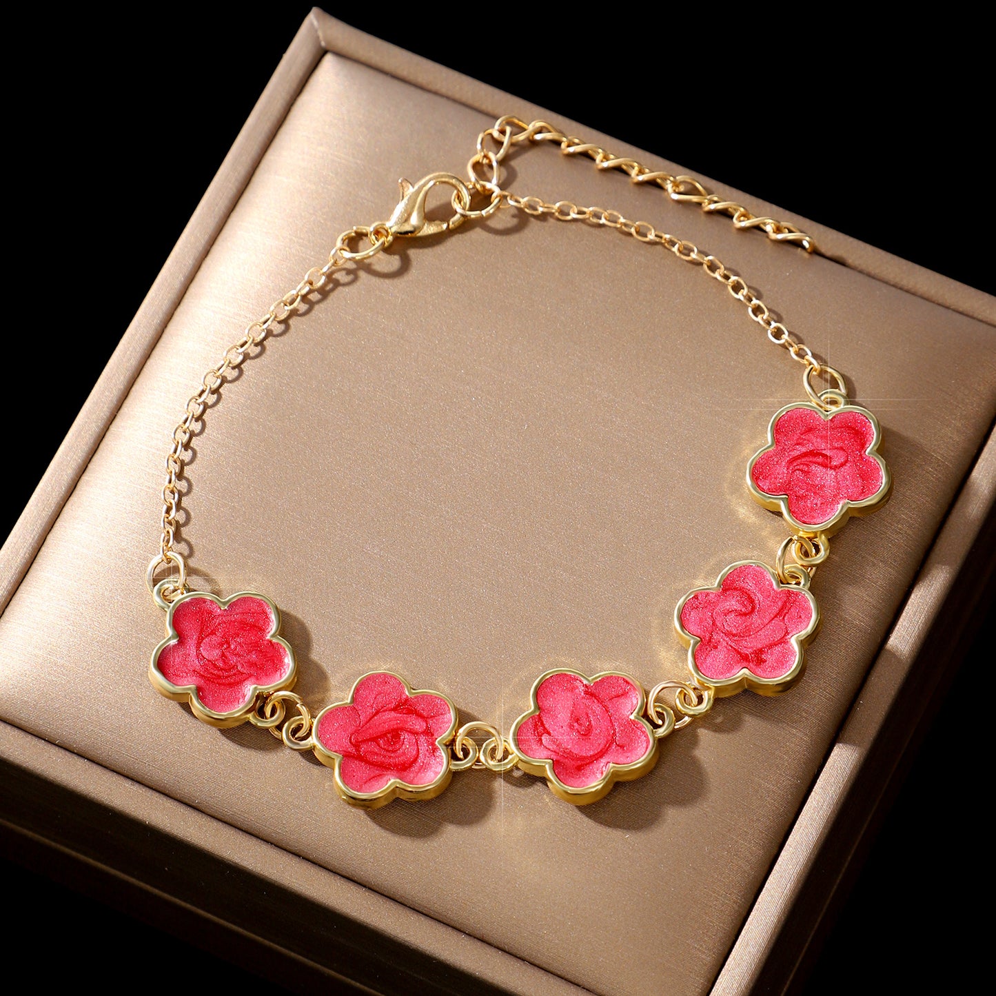 Five Leaf Grass Flower Bracelet For Women