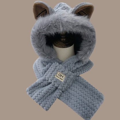 Winter Cute Furry Fox Ear Hat