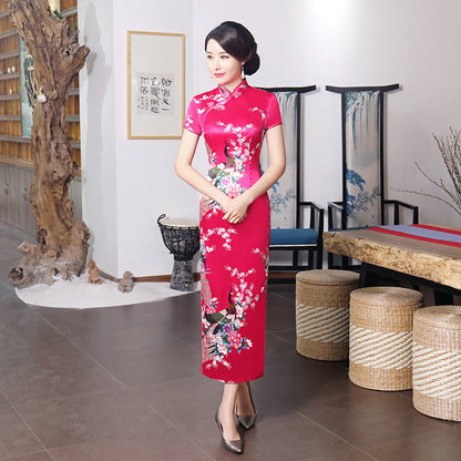 Chinese style spring and summer improved cheongsam dress long