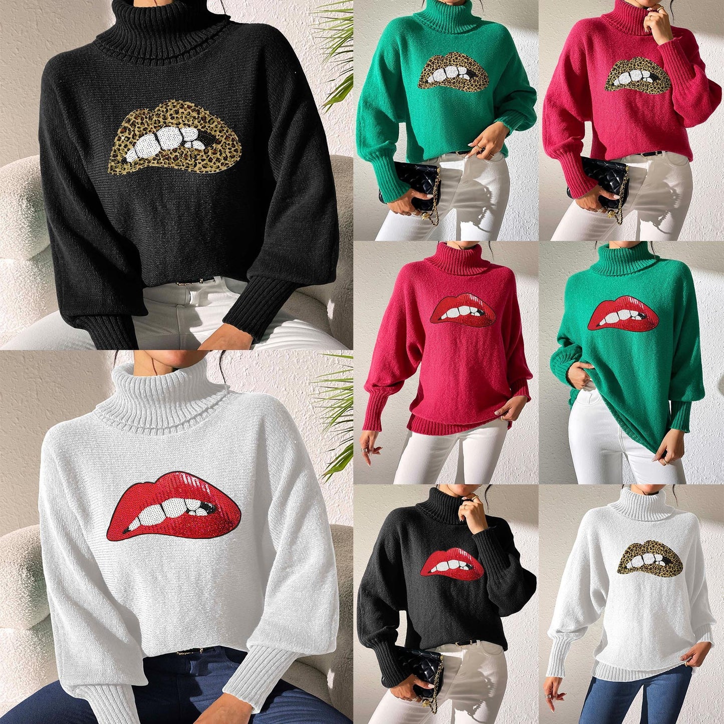 Women's Base Shirt Sequins Embroidery Cartoon