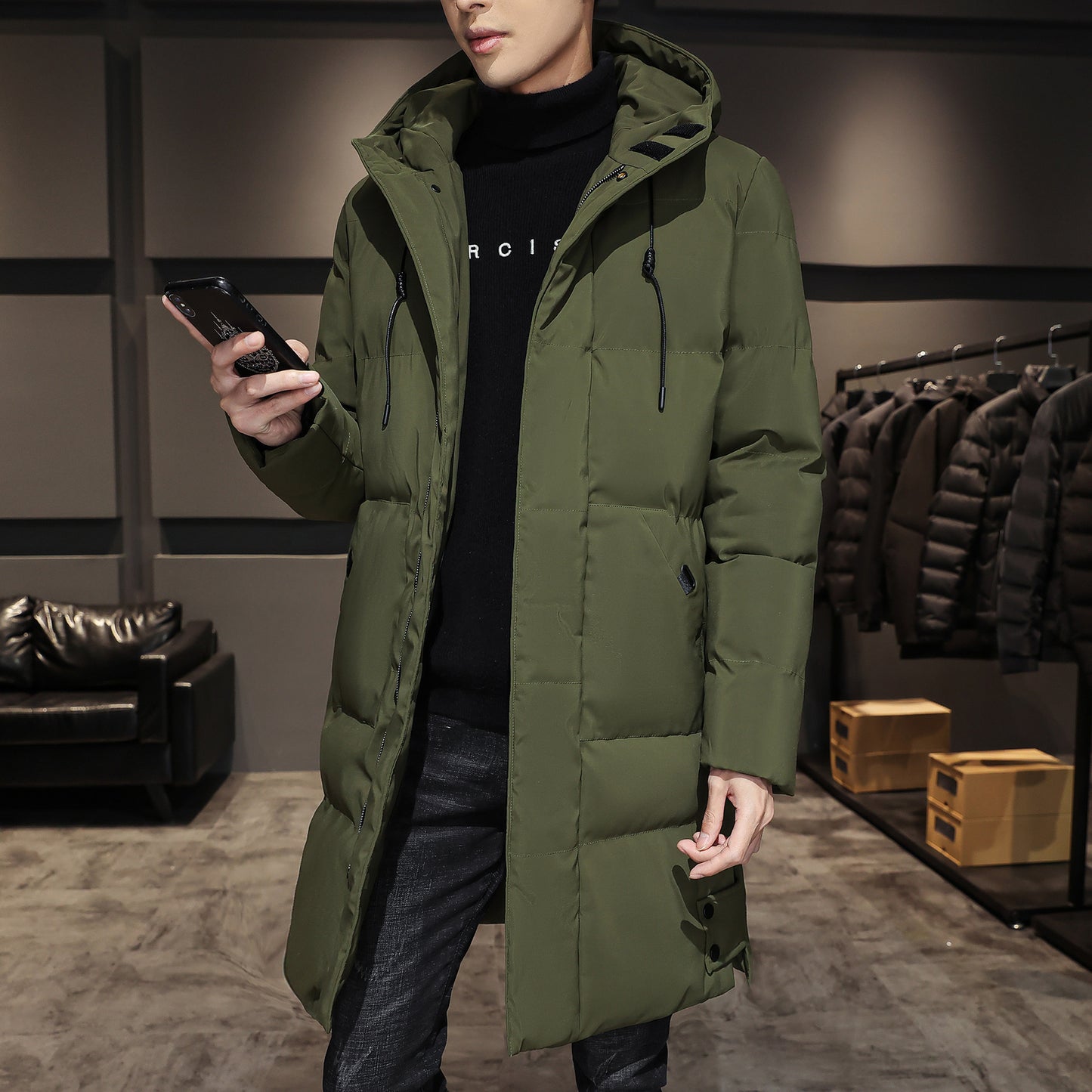 Men's Winter Cotton Coats Coat Thick Mid-length