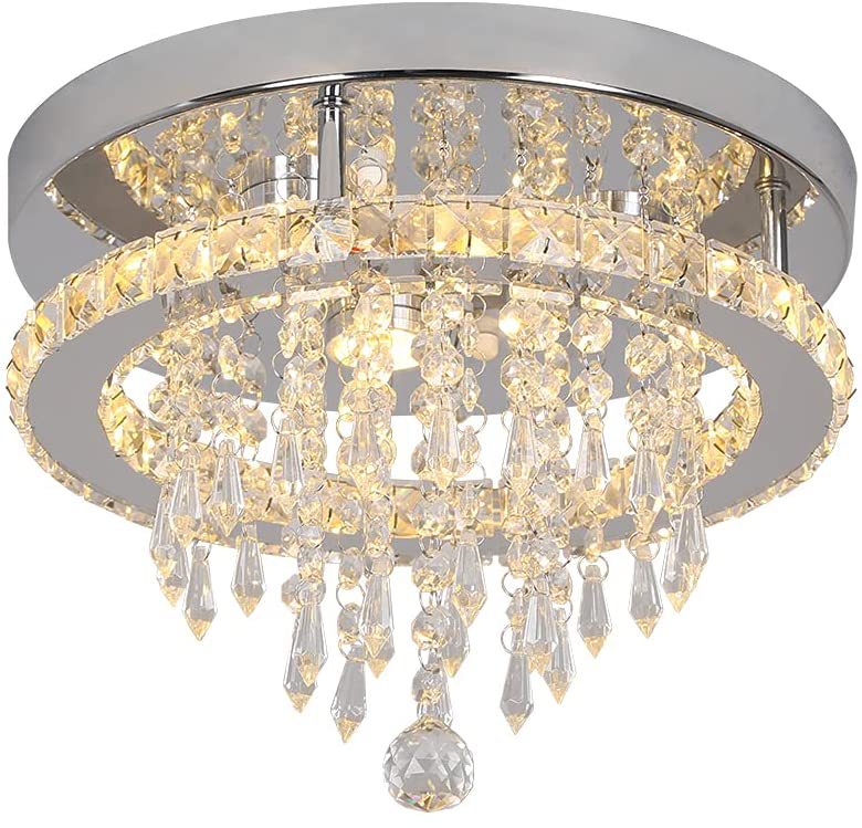 Crystal Ceiling Lamp Round Light Luxury Creative Bedroom Lamps