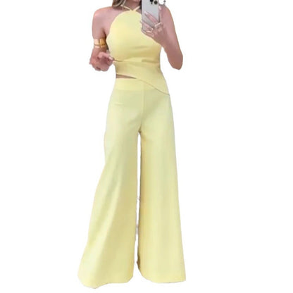 Women's Fashion Solid Color Wide Leg Jumpsuit