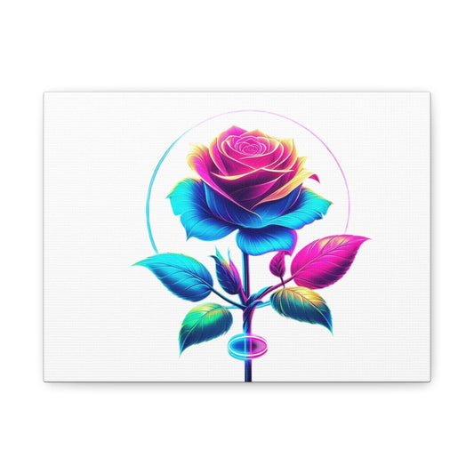 Vibrant Rose Canvas Art - Colorful Stretched Matte Wall Decor