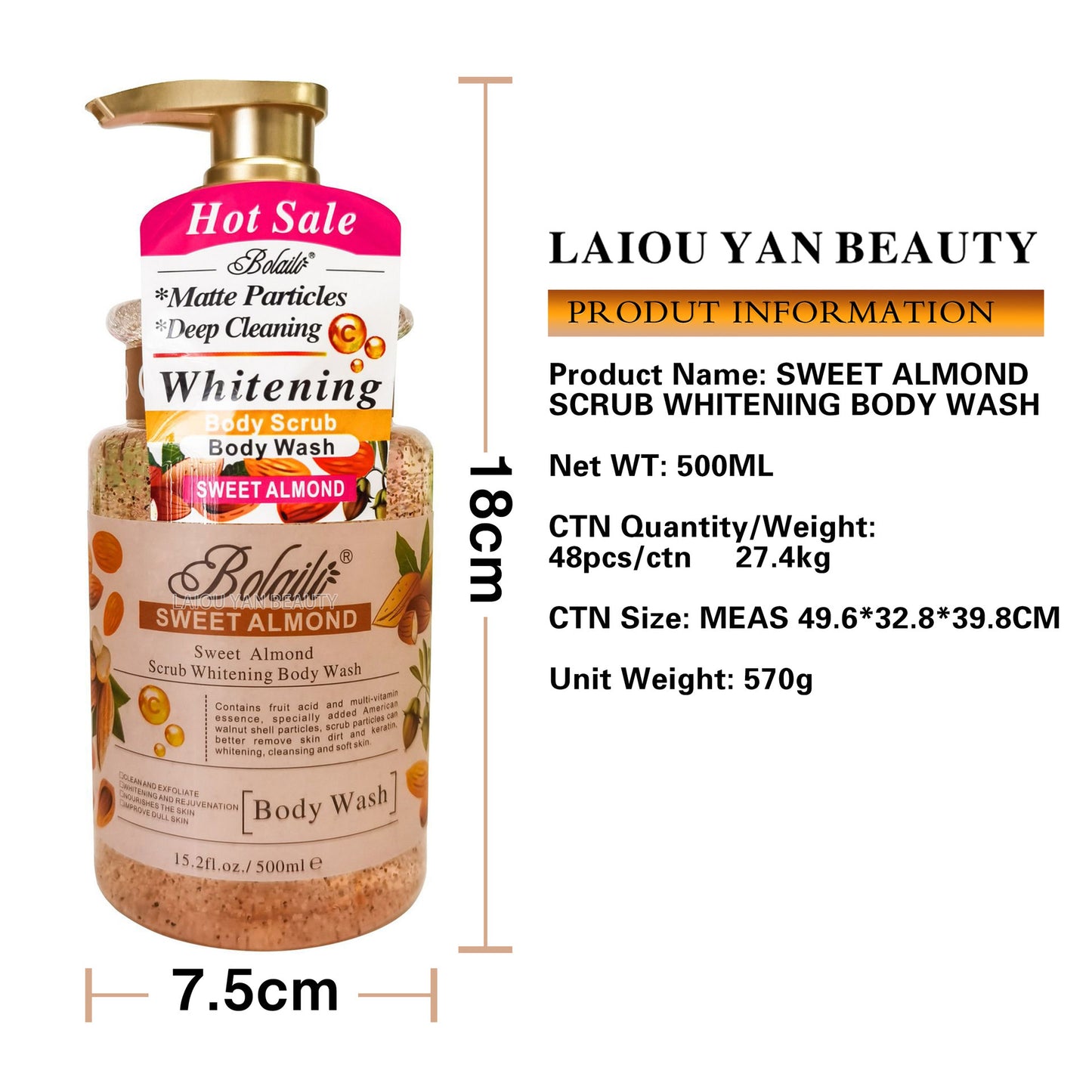 Almond Shower Gel Moisturizing Lasting Moisturizing