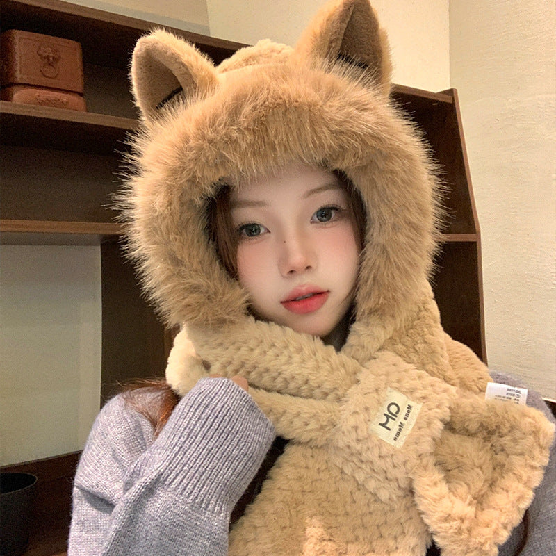Winter Cute Furry Fox Ear Hat