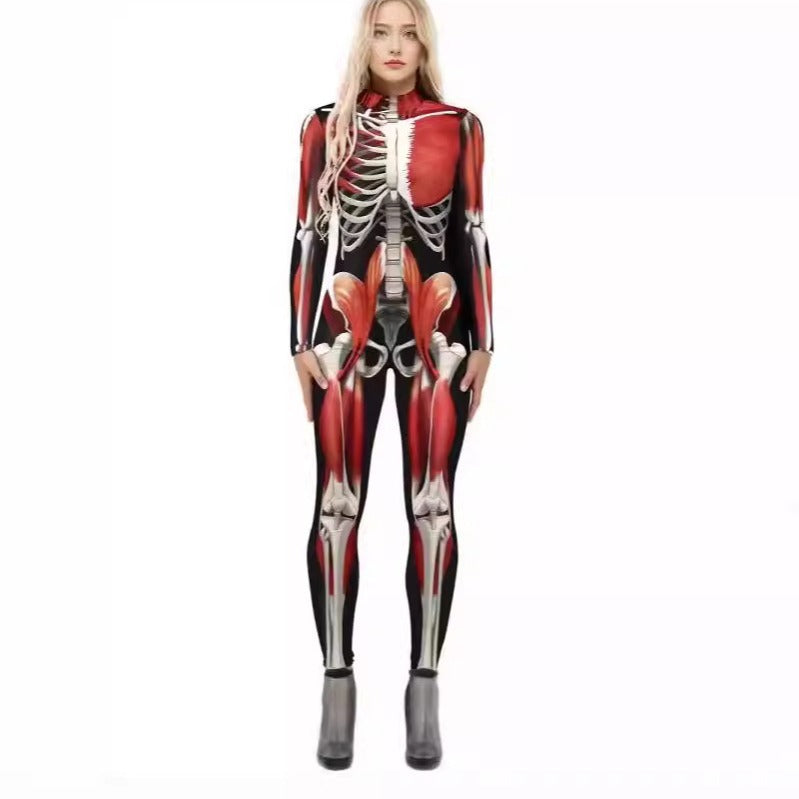 Halloween Peculiar Muscle Bone Masquerade Party Men And Women Skeleton 3D Printing