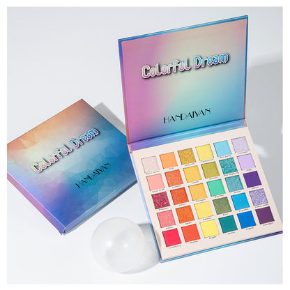 30 Colors Shimmer Matte Glitter Dreamy Rainbow Palette Eye Shadow Plate