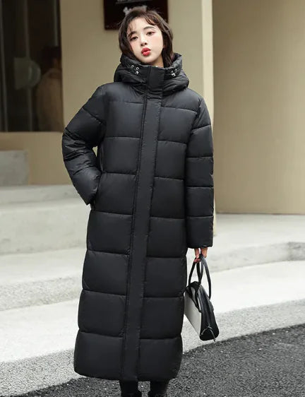 Women's Long Down Jacket with Hood