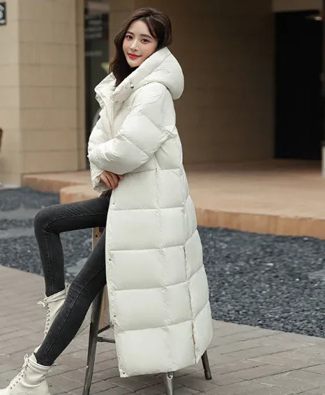 Women's Long Down Jacket with Hood