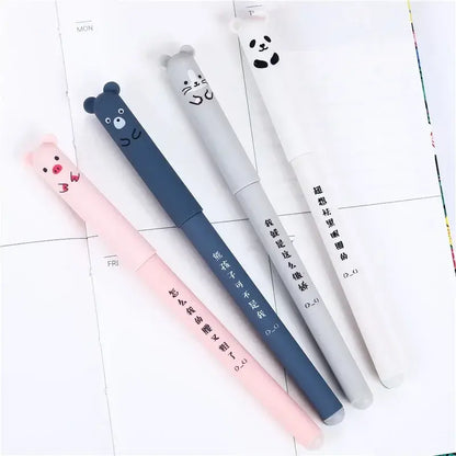 Kawaii Animal Erasable Gel Pen Set: Office Stationery