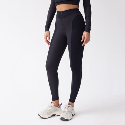 Women's High Waist Zipper Tights Legging
