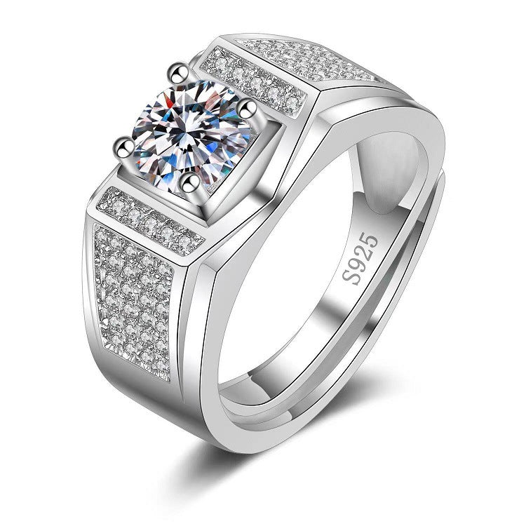 Moissanite Classic Six-claw 1 Karat Open Ring