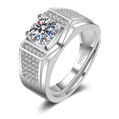 Moissanite Classic Six-claw 1 Karat Open Ring