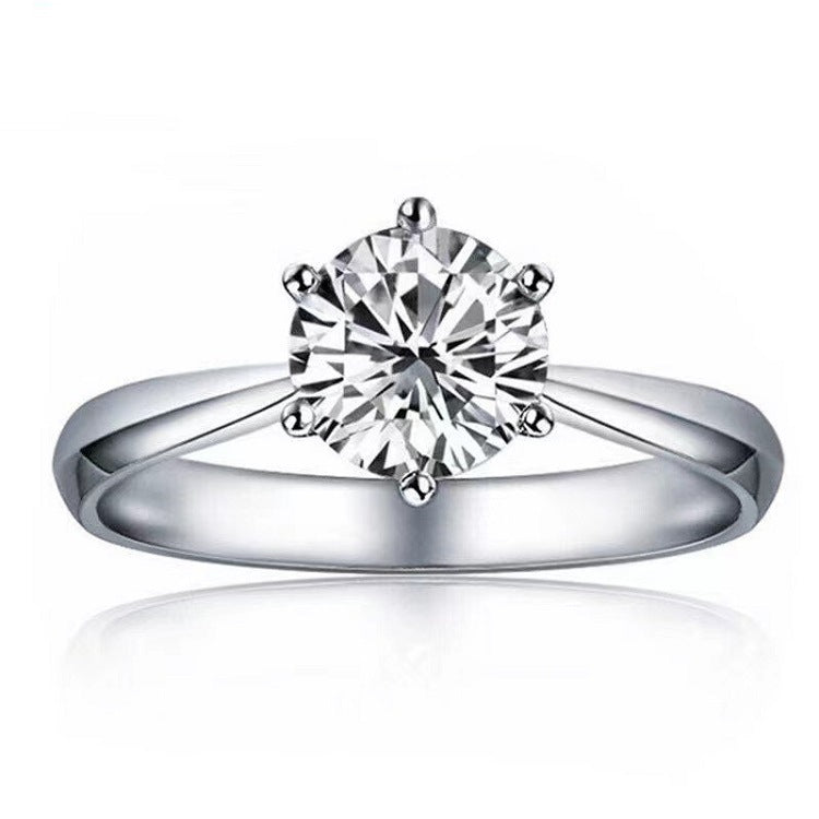 Moissanite Classic Six-claw 1 Karat Open Ring