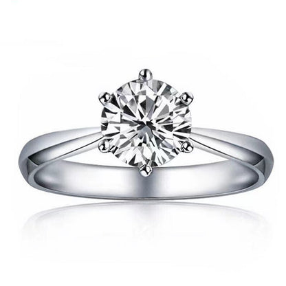 Moissanite Classic Six-claw 1 Karat Open Ring