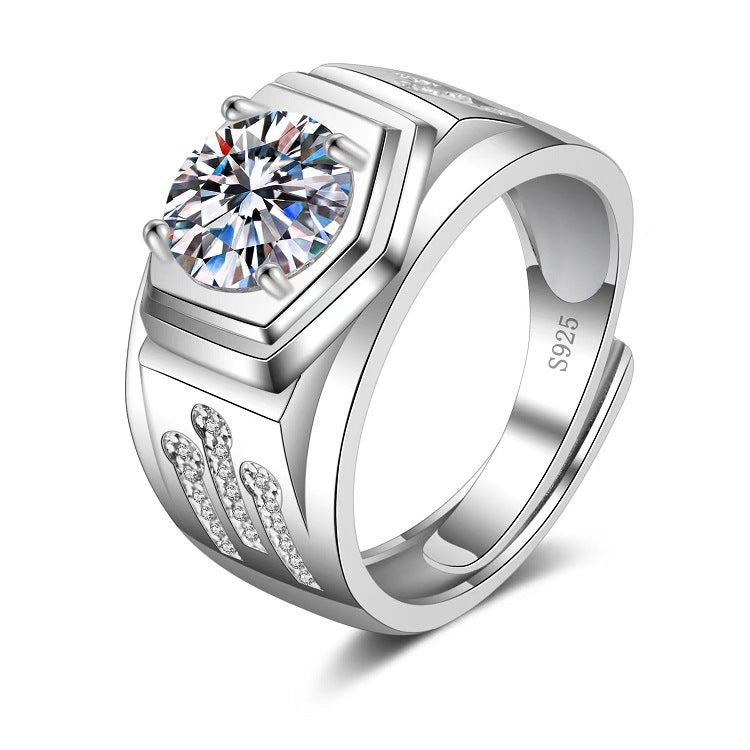 Moissanite Classic Six-claw 1 Karat Open Ring