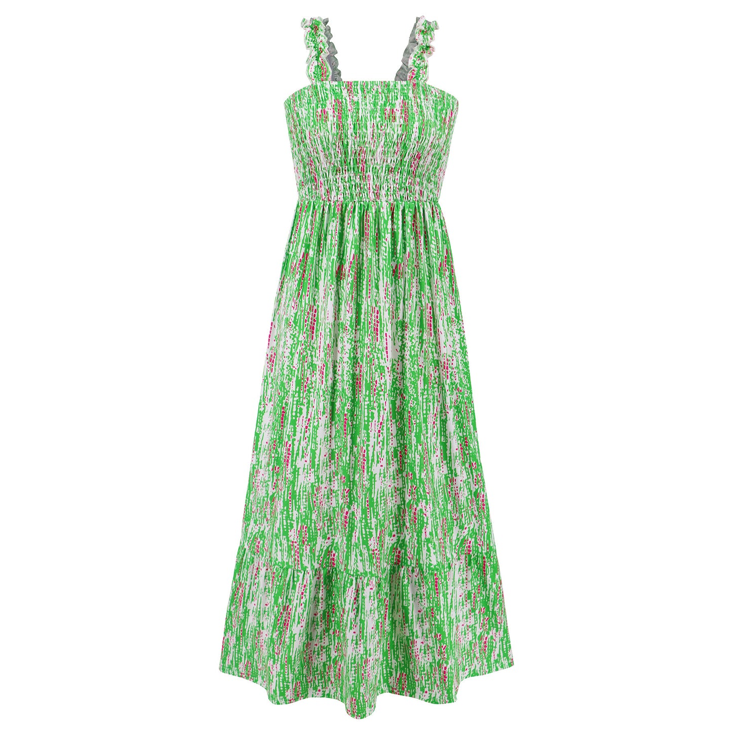 Summer Women's Elegant Printed French Floral Strap Dress