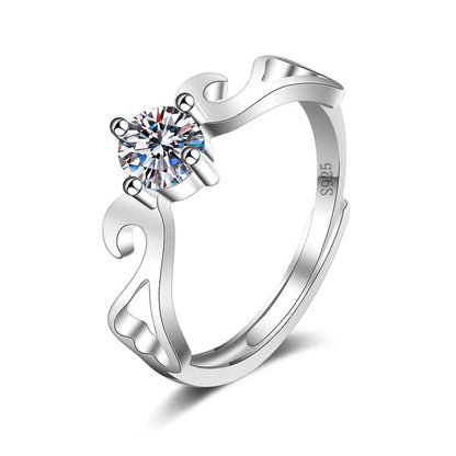 Moissanite Classic Six-claw 1 Karat Open Ring