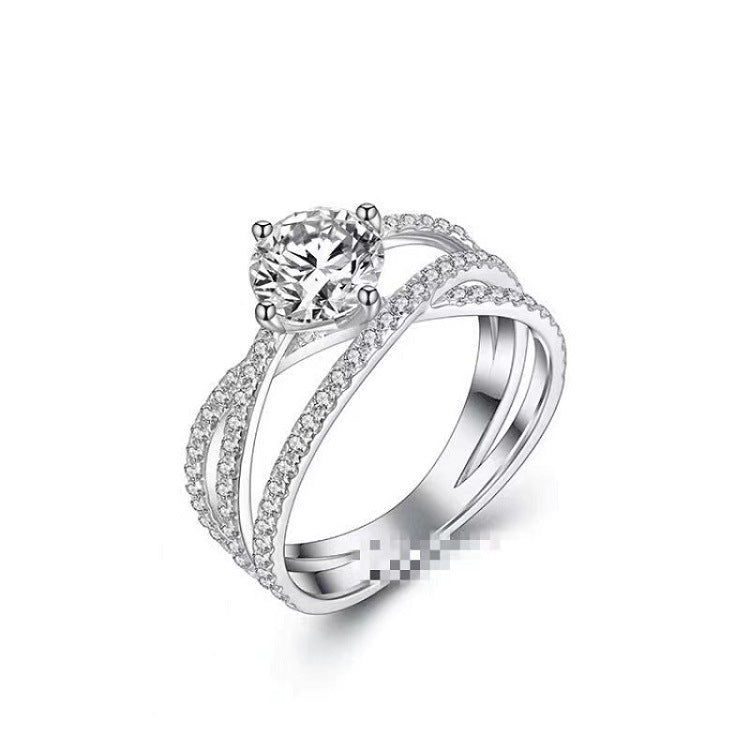 Moissanite Classic Six-claw 1 Karat Open Ring