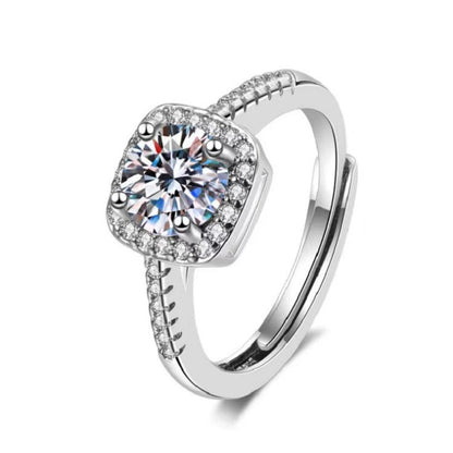 Moissanite Classic Six-claw 1 Karat Open Ring