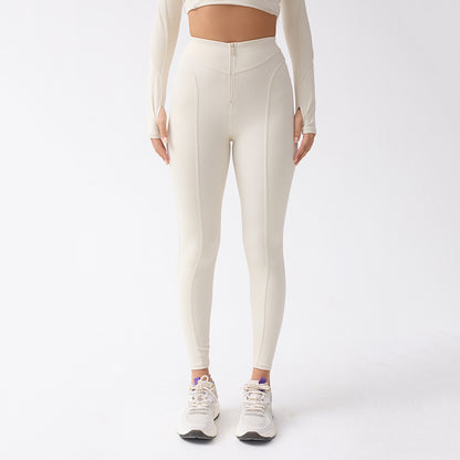 Women's High Waist Zipper Tights Legging