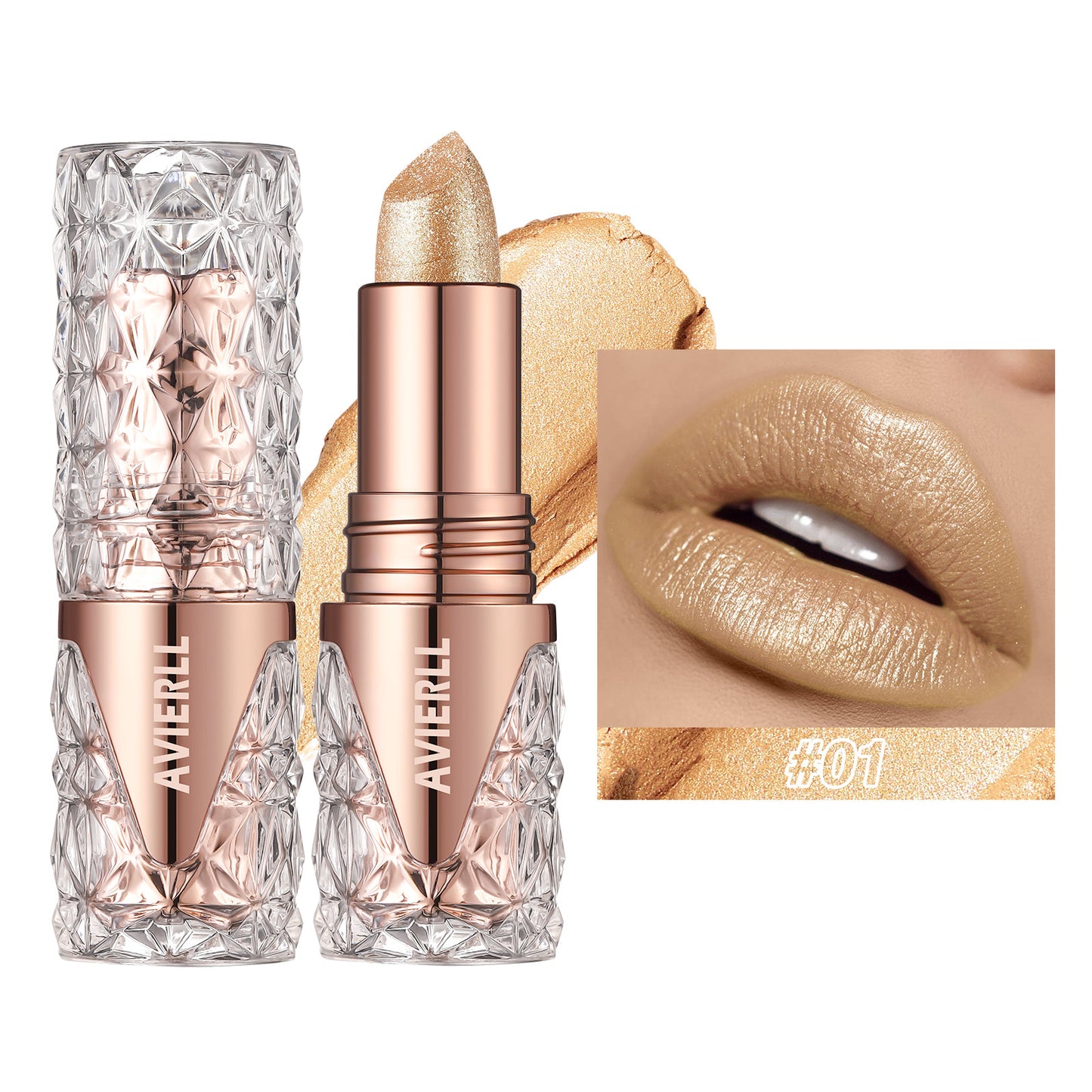 Shiny Lipstick Long Lasting Waterproof Pearlescent