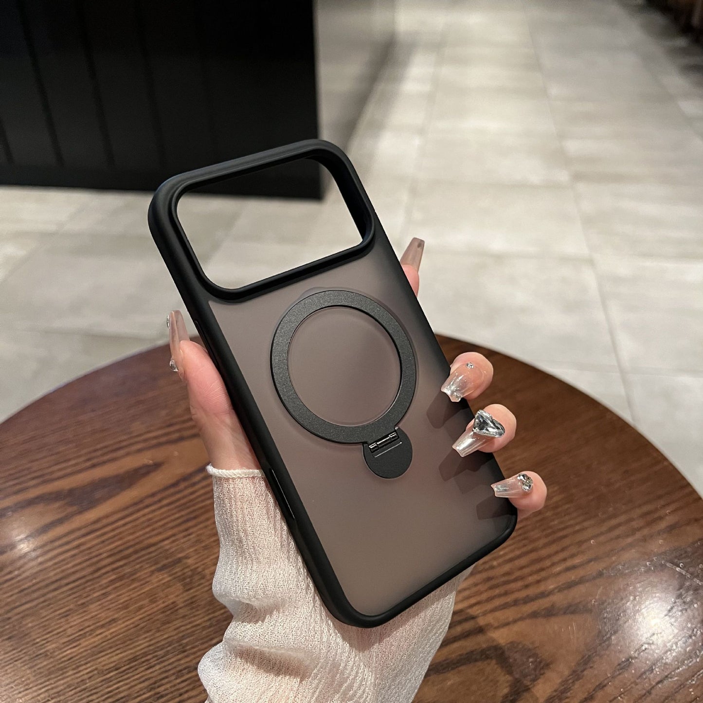 360 Rotating Sound Magnetic Suction Bracket Phone Case Skin Feeling Frosted