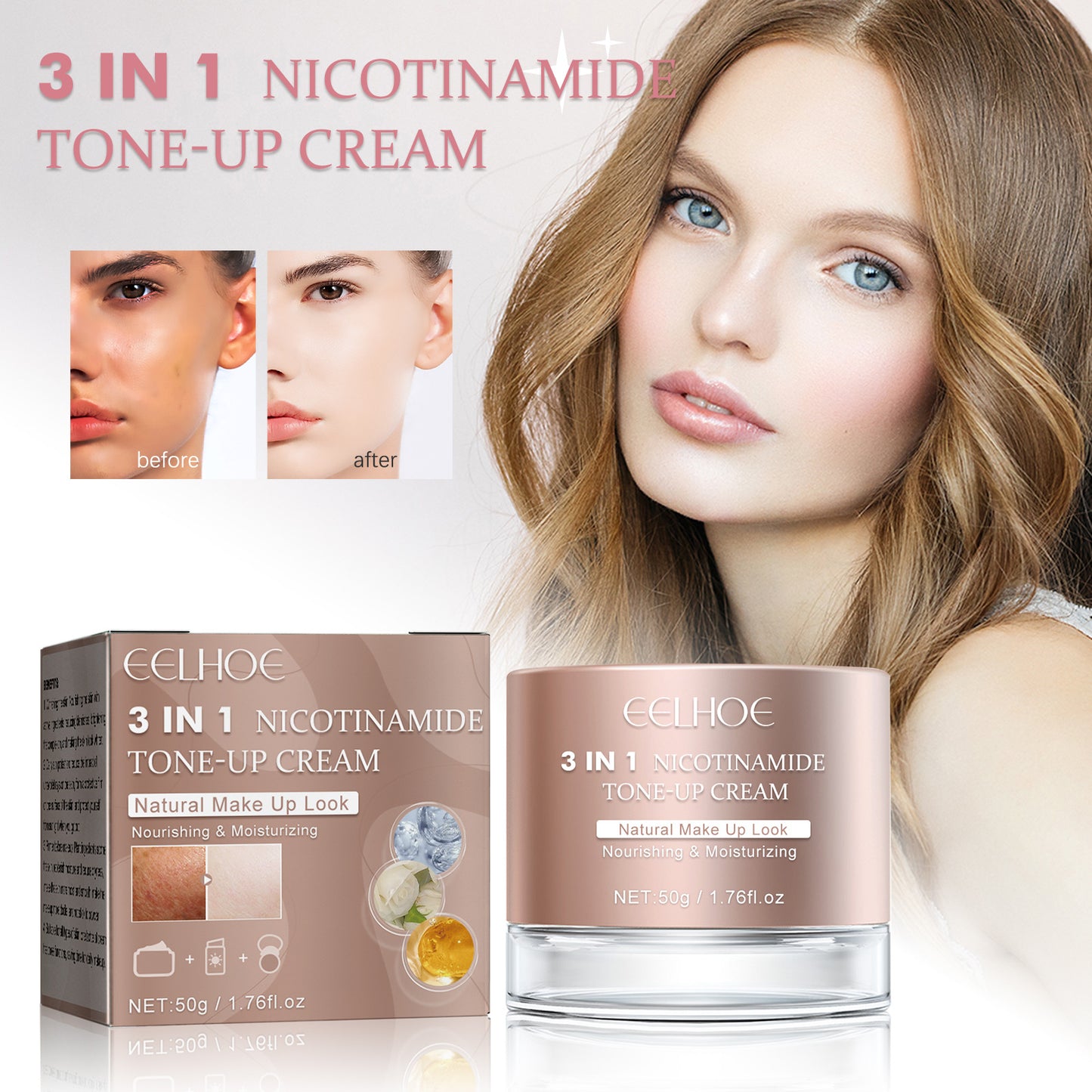 3-in-1 Whitening Highlighting Cream Moisturizing And Refreshing