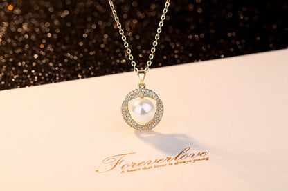 Fashion Special-interest Cross Flower Pearl Pendant Necklace For Women