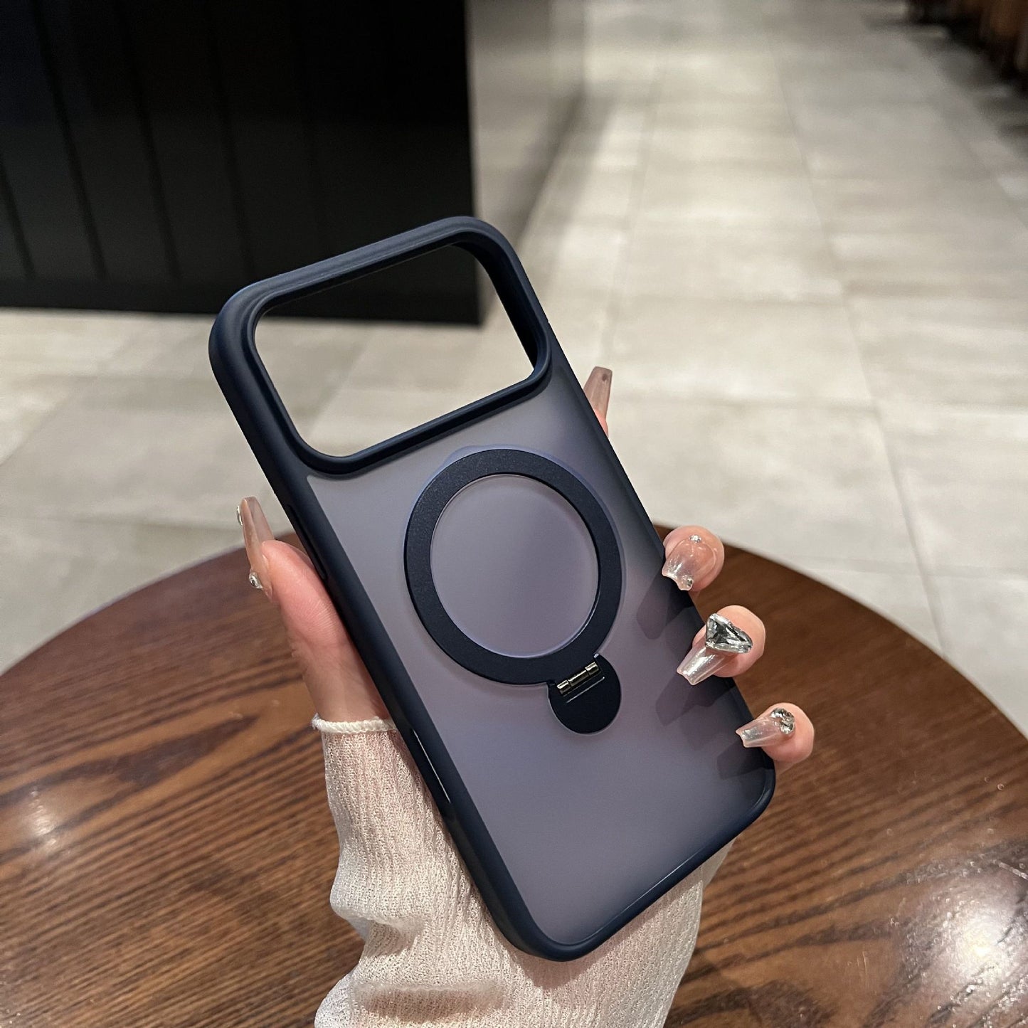 360 Rotating Sound Magnetic Suction Bracket Phone Case Skin Feeling Frosted