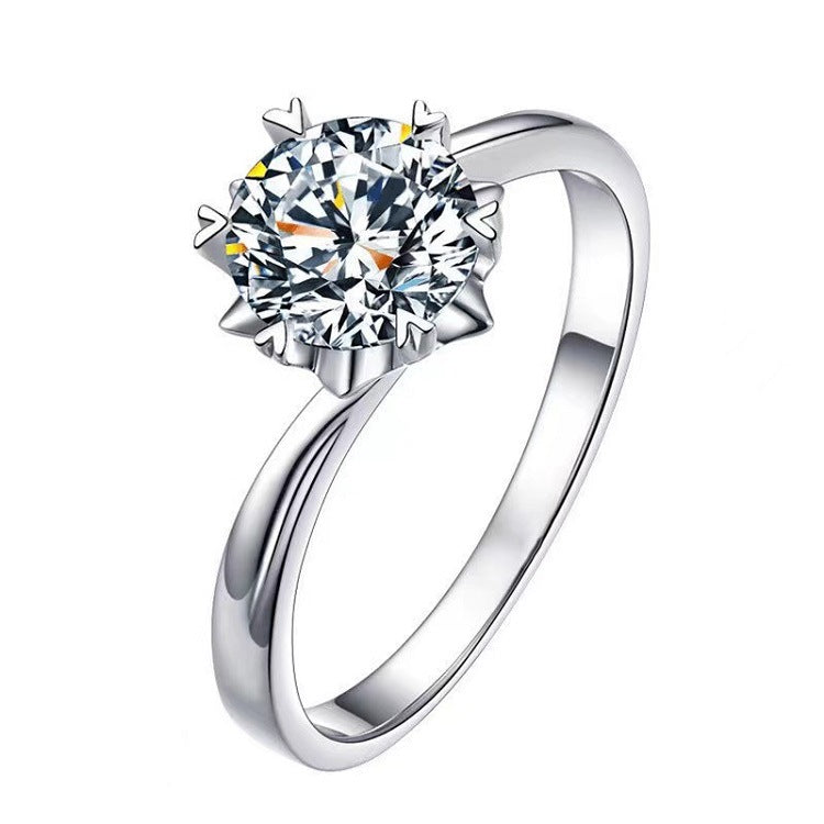 Moissanite Classic Six-claw 1 Karat Open Ring