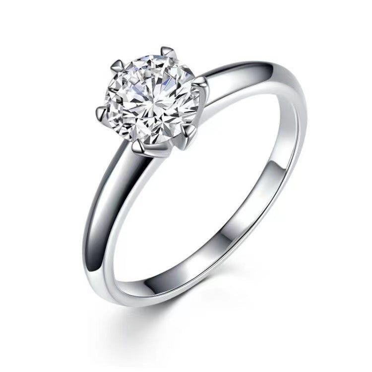 Moissanite Classic Six-claw 1 Karat Open Ring